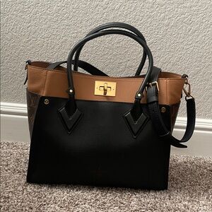 Louis Vuitton Black and Tan Satchel